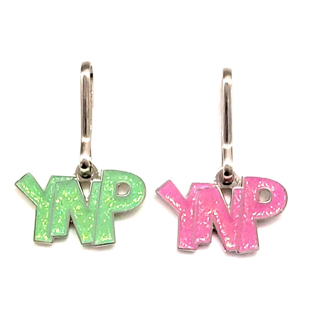 Yellowstone YNP Letter Glitter Zipper Pull Charm Pink Green Lot 2